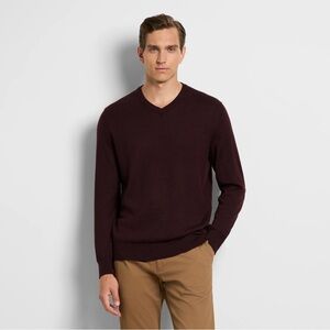 Van Heusen Men’s V-Neck Sweater Size XL Port Royal Burgundy